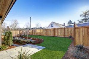 different fencing materials in a garden